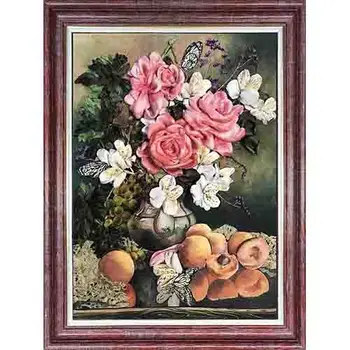 

KL (L)-3015 set for embroidery with ribbons 'Roses with fructami' 27x35 cm