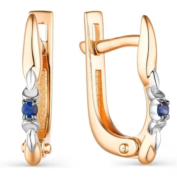 

Alcor earrings with 2 sapphires in red gold