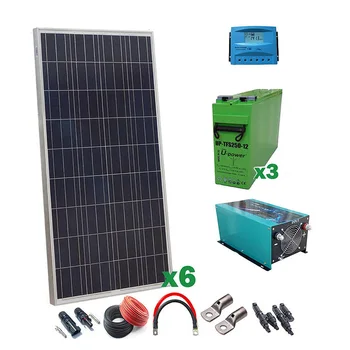 

Solar Kit 12v 900w hour inverter 3000w Monoblock tab 245 ah 2000w charger 35 Amp