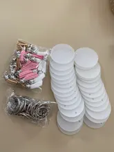 Kit de 90 piezas de acrílico para fabricación de llaveros, llavero de acrílico transparente en blanco y coloridos colgantes de borlas para proyectos de bricolaje