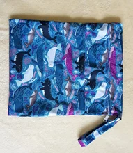 Asenappy-Bolso húmedo seco con dos cremalleras, bolsa de pañales para bebés, impermeable, reutilizable, lavable, 30x36cm