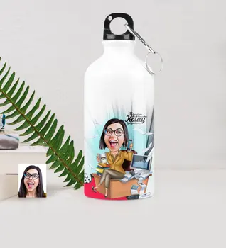 

Personalized Women 'S Accountant Caricature Of Metal Water bowl (500 ml.) 1