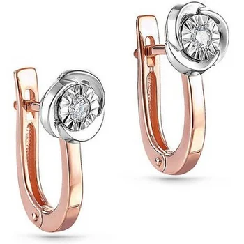 

Kabarovsky earrings with 2 diamonds in red gold