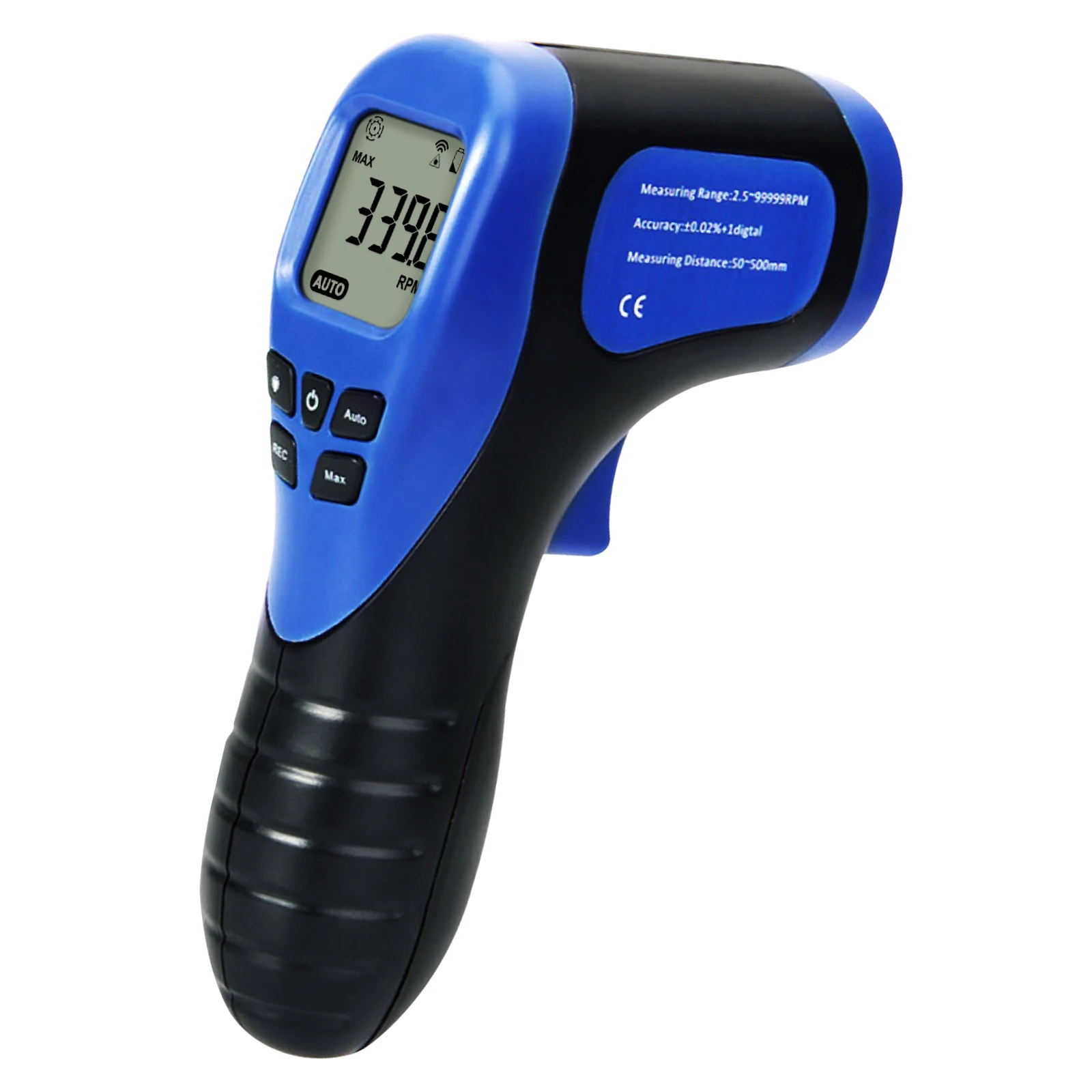 Handheld Digital Laser Tachometer Non-Contact RPM Meter Motor Speed Gauge  Gun Measuring Range: 2.5-99999RPM