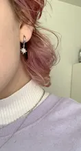 Pendientes de aro de Luna y estrella para mujer y hombre, de Plata de Ley 925, joyería para la oreja, regalos de fiesta al por mayor