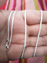 BAYTTLING de Plata de Ley 925/16/18/20/22/24/26/28/30 pulgadas, 2MM cadena serpiente plana Collar para hombre mujer moda regalo dama joyería