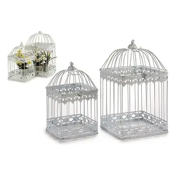

Cage White Metal Ironwork (2 Pieces) (23 x 40 x 23 cm)