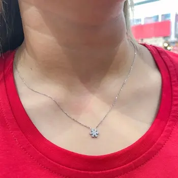 

The Smallest Tiny Snowflake Silver Necklace