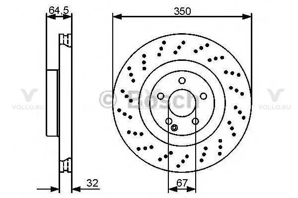 0986479412 BOSCH ТОРМОЗНОЙ ДИСК ПЕРЕДНИЙ