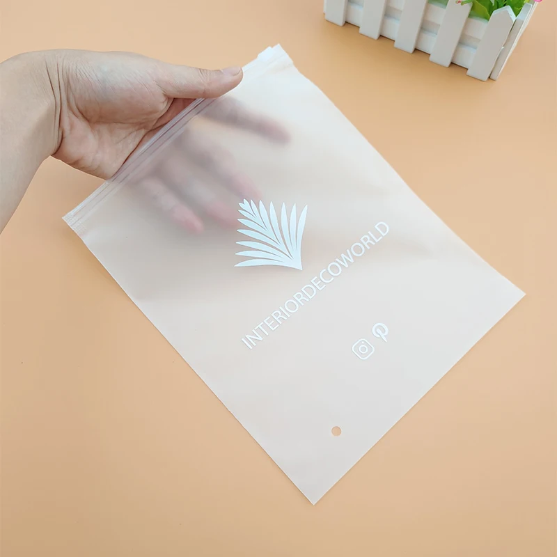 커스텀 프로스트 지퍼 백, 클리어 지퍼 잠금 백, 의류 코트 청바지 후드 패키지, 고품질 의류 비닐 가방, 100 개