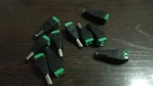 5 Juegos de 10 Uds. De cámaras, 2,1mm x 5,5mm, adaptador de enchufe hembra y macho, toma de corriente continua, color verde