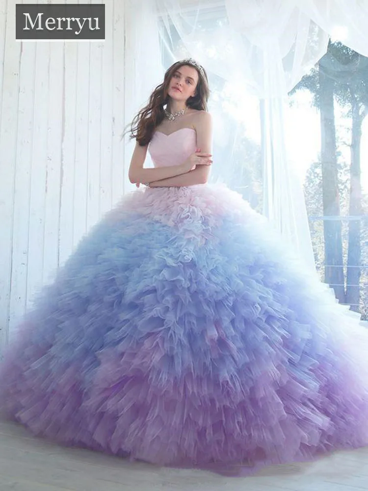 Бальное платье с эффектом омбре платья для Quinceanera выпускного вечера вырезом