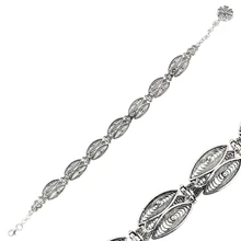 Серебряный 925 пробы браслет с филигранным узором