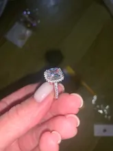 CC Anillos para las mujeres de la Boda nupcial Anelli joyería de moda anillo de compromiso de oro blanco Anillos de Color CC595