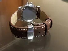 Correa de reloj de piel de ternero auténtica lisa, correa de reloj de negocios de 18mm, 20mm, 22mm y 24mm con hebilla de mariposa automática sólida