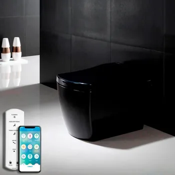 

VOGO S380 smart Toilet-output a SOIL, in black, with App and water spout