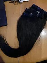 ALI belleza 100% brasileño Remy clip en cabello humano extensiones del pelo recto 3 unids/set Clip en pelo 90g