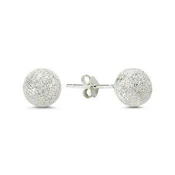 

Angemiel 925 Silver 8mm Laser Ball Earrings