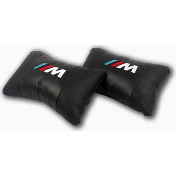 

Special Embroidered Leather Neck Pillow Car Auto Seat Head Support Protector Rest Travel Cushion FOR BMW 3M 2 pcs