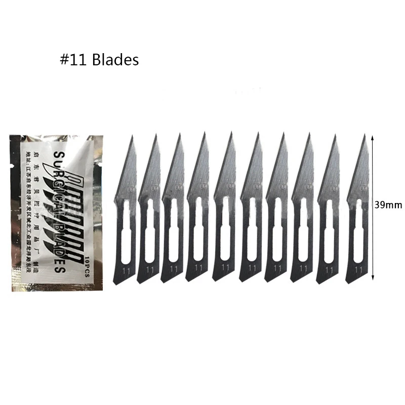 plastic trim removal tools Carbon Steel Surgical Scalpel Knives 11# 23# Blades with Handle Scalpel DIY Cutting Tool PCB Repair Animal Wood Surgical Knife car trim removal kit Tool Sets