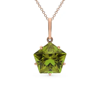 

Gold pendant with sultanites sunlight sample 585