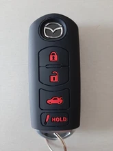 Funda de silicona con cubierta de control remoto de coche, cubierta de silicona para cubierta de coche, pegatina de capó de piel para Mazda 3 5 6 8 CX5 CX7 CX9 M6 GT 2016 2017, sin llave remota