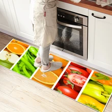 Else Collored фрукты овощи лоскутное 3d принт Нескользящая микрофибра кухня счетчик современный декоративный моющийся коврик