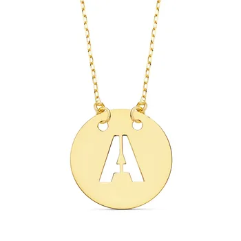 

Choker 18k gold chain 42cm. Forced pendant letter TO sheet 15mm. Openwork
