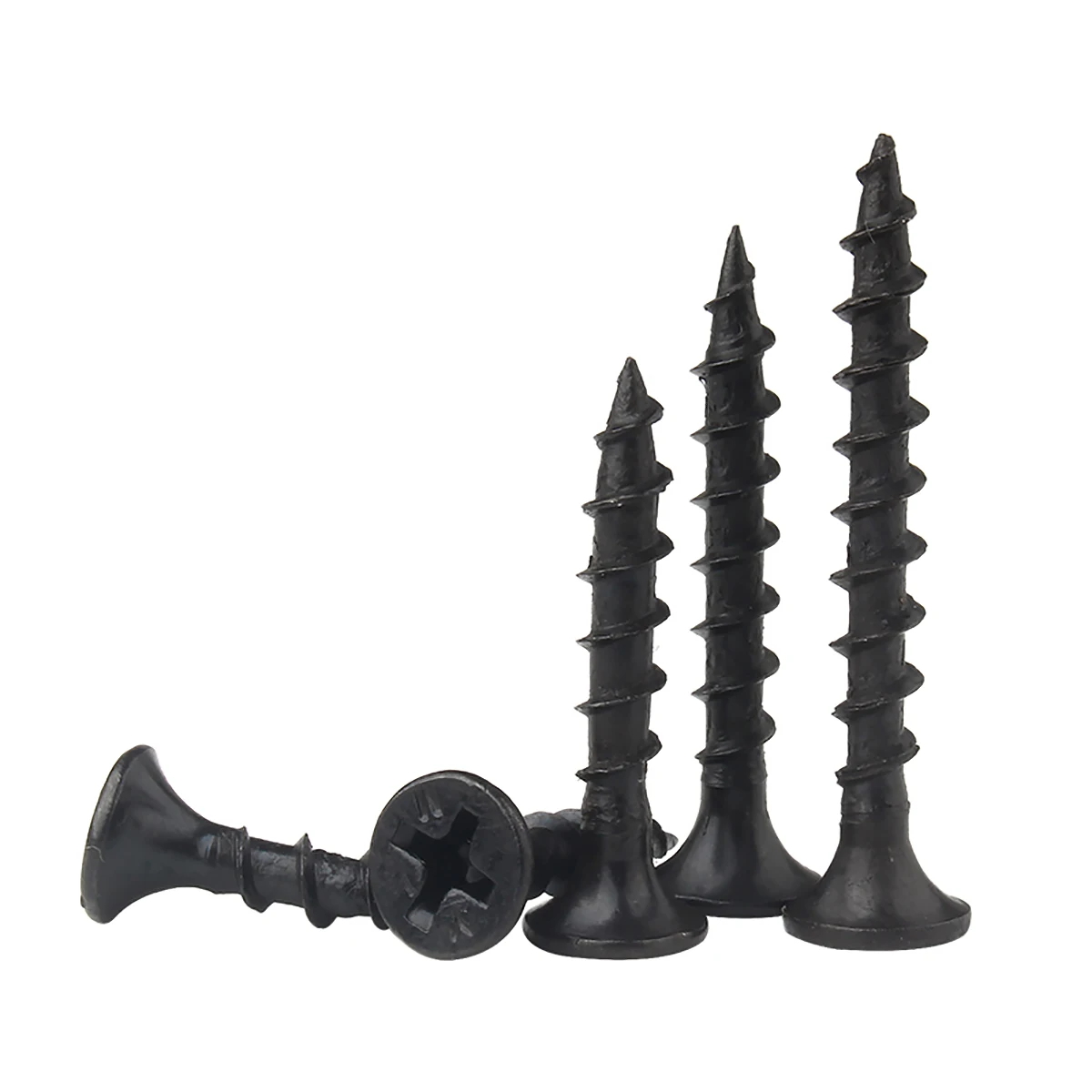 

20pcs Black M3.5 Reinforced KA Phillips Countersunk Head Self Tapping Screw Cross Recessed Flat Head Wood Screw Drywall Nail