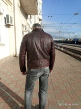 Chaqueta de cuero de vaca para hombre, abrigo de piel de vaca, grueso, de calidad, Estilo vintage, regalo, envío gratis