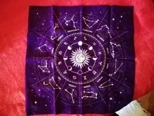 Mantel de cartas de Tarot de 12 Constelaciones, juego de mesa de terciopelo, adivinación, Altar, paño, astrología, oráculo, Bloc de tarjetas