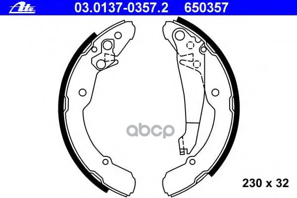 Колодки Тормозные Барабанные Skoda- Octavia(1u2)- 1.6 Ate арт. 03.0137-0357.2