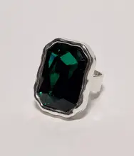 Anslow-anillos de compromiso de boda para mujer, accesorio Vintage de Cristal grande, tamaño ajustable, regalo para el día de la madre, joyería, LOW0051AR