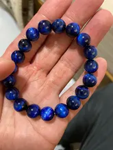 Lingxiang-pulsera con cuentas de ojo de tigre verde para mujer, 6/8/10/12mm, pulsera de piedra Natural a la moda, joyería de la suerte para hombre