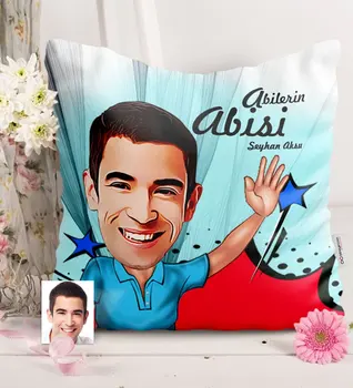 

Personalized Abilerin Elder Brother Caricature Of Satin pillow-1 Casual Comfortable Special Design Reliable Quality Funny fun