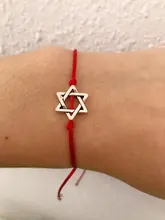 2 unids/set nueva moda Magen de la Estrella de David de encanto pulseras de hilo rojo para amante pareja mujeres hombres estrella judía deseo joyería regalos
