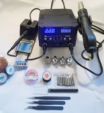Estación de soldadura Digital LED 2 en 1, 800W, pistola de aire caliente, Estación de Reparación soldador eléctrico para teléfono, PCB, IC, SMD, BGA