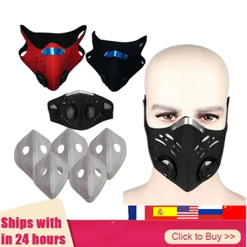

IN Stock mascarillas Mask Cotton Mask For Woman Man Mask Cloth Activated Carbon Filter With Valve