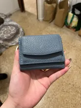 Monederos de cuero genuino para mujer, carteras de piel de vaca, monedero pequeño Rfid, tarjetero, Mini bolsa de dinero, bolso de mano portátil, novedad
