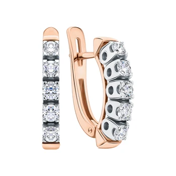 

Gold earrings "diamonds of Yakutia" sunlight sample 585