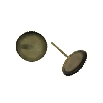 

Fin2999 base for cabochon, 10mm, pack/10 PCs., 'Astra' (bronze)