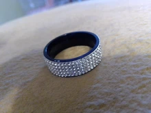 High Quality Punk Rock Stainless Steel Black Ring Men Blue Red Green Crystal Ring For