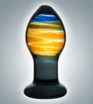 

Beautiful glass tube with colored stains-9 cm.