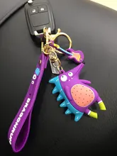 Llaveros de cocodrilo a la moda, llavero con zorro Original, muñeco de erizo de dibujos animados, colgante de anillos de llave, novedad de 2021