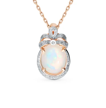 

Gold pendant with Opals and diamonds sunlight sample 585