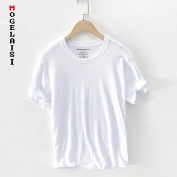 

Summer Men white t shirt New 2020 100% cotton Round neck casual t-shirt man high quality Breathable tops 7 color Asian size 263