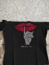 Black T-Shirts Short-Sleeve Trend-Tops Hot-Drilling Korean-Version Cotton Women Summer