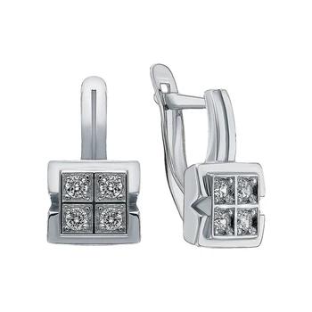 

Silver earrings with cubic zirconia sunlight sample 925 test