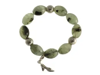 

Olivinas elastic bracelet with three balls and silver pendant