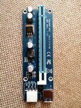 Elevador PCIE PCI Express para tarjeta de vídeo, Cable de alimentación de IDE Molex de 1x a 16x USB 3,0 SATA a 6 pines para minería BTC, 006C